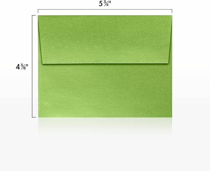 LUXPaper A2 Invitation Envelopes | Peel & Press | 4 3/8" x 5 3/4" | Fairway Green Metallic | 80lb. Text | 50 Qty