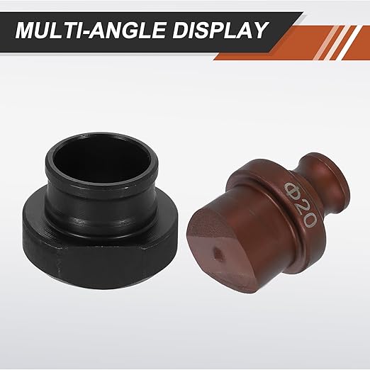 HARFINGTON Hydraulic Hole Punch Die 20mm Round Hole 40Cr Steel Electric Punching Kit for MHP-20 JP-20 Electric Punching Machine, Burgundy & Black