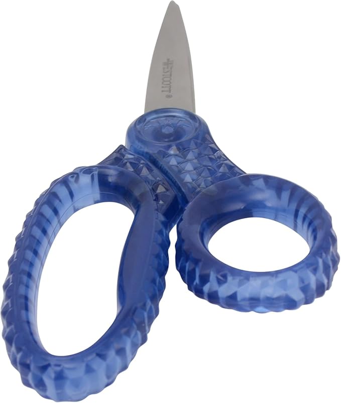 Westcott GEM Crystal-Design 7-Inch Pointed Student Scissors for Ages 12+, Classroom Essential with Comfortable Grip, Ideal for Left or Right Hand, Back to School, School Supplies, Blue