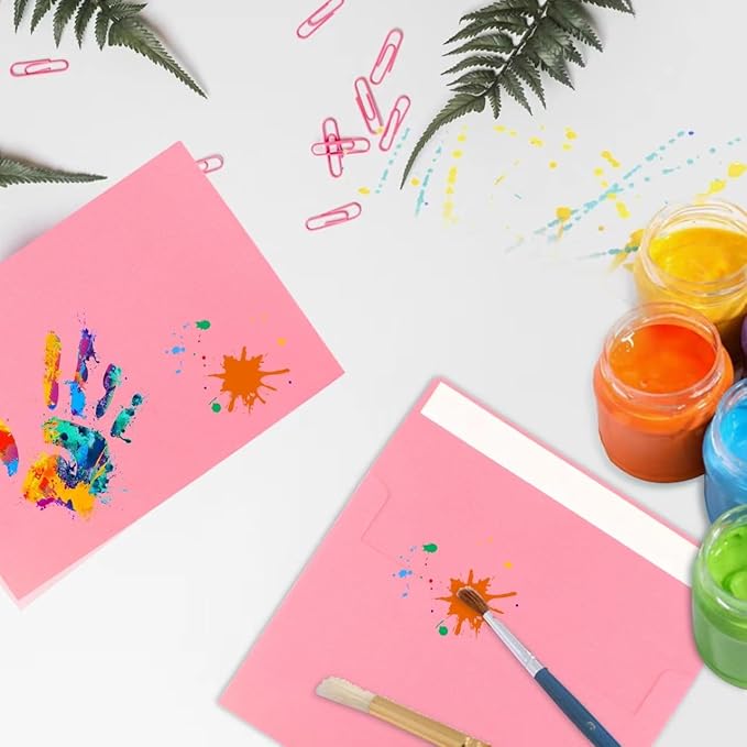 A7 Pink Envelopes, 50 Packs 5x7 Self Seal for Invitations, Greeting Cards, Mailings, Printable Invite, Wedding, Party, Photos, Postcards, Standard Letter Size 5" x 7"