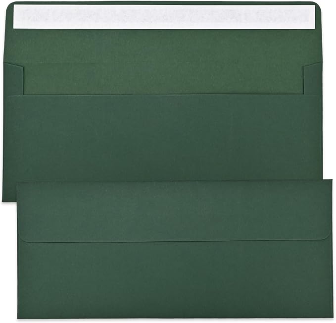 Business envelopes, green envelopes, standard self-sealing envelopes (personal and business), checks, letters, invoices (41/8x9/2 inches)