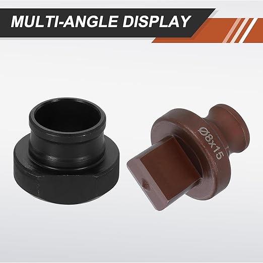 HARFINGTON Hydraulic Hole Punch Die 8x15mm Slotted Hole 40Cr Steel Electric Punching Kit for MHP-20 JP-20 Electric Punching Machine, Burgundy & Black