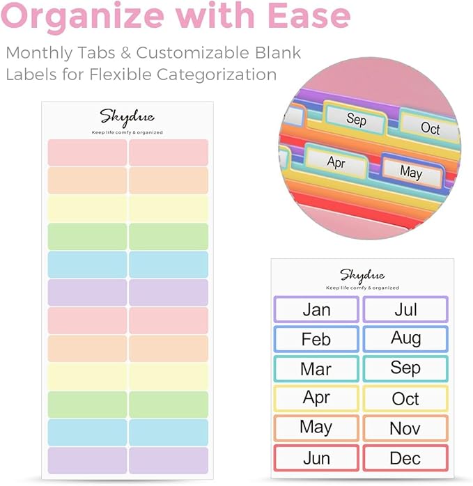 SKYDUE Pink Accordion File Organizer, 13 Pocket File Folder Organizer with Monthly Labels, Expanding Document Organizer for Letter A4 Size, Cute Filing Folder for School Office Home