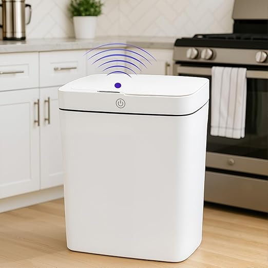 3.2 Gallon White Intelligent Sensor Garbage bin, Supports Multiple Opening Methods, Waterproof Design, Odor Proof Design, Fast Response, Suitable for Kitchen, Living Room, Bedroom, Office, etc