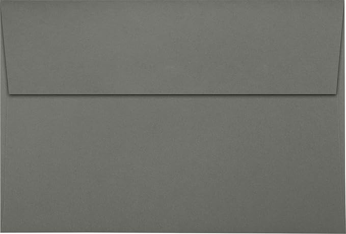 LUXPaper A8 Invitation Envelopes | Peel & Press | 5 1/2" x 8 1/8" | Smoke Gray | 80lb. Text | 50 Qty