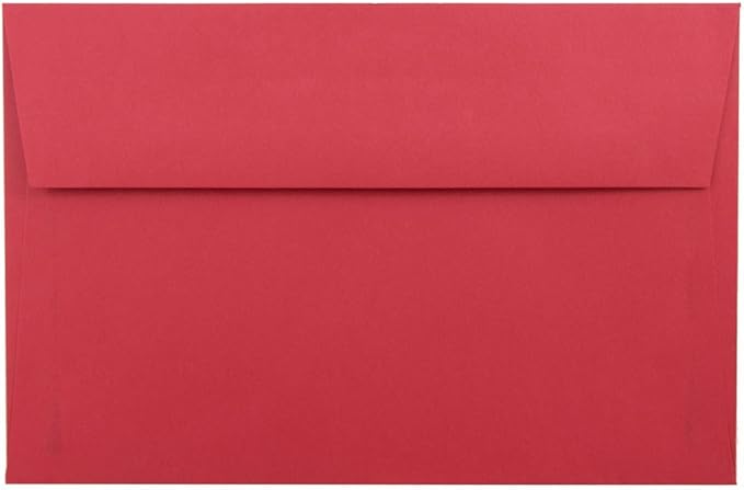 JAM PAPER A9 Colored Invitation Envelopes - 5 3/4 x 8 3/4 - Red Recycled - 50/Pack