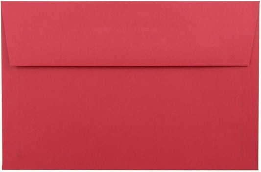 JAM PAPER A9 Colored Invitation Envelopes - 5 3/4 x 8 3/4 - Red Recycled - 50/Pack