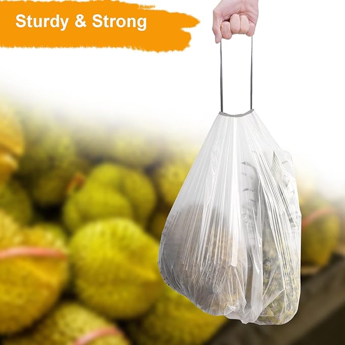 TECHSHARE Biodegradable 100 Count 6 Gallon Trash Bags, Compostable, Non-Toxic, Odorless, Leakproof, Strong and Durable, Suitable for Kitchen, Bedroom, Living Room, Bathroom, Office