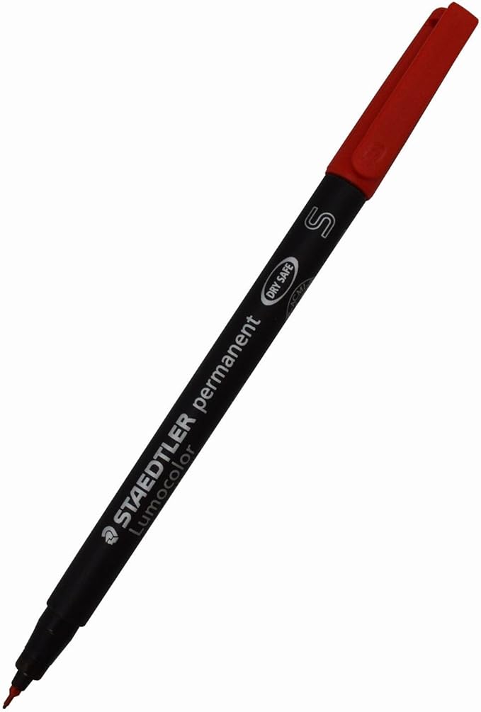 STAEDTLER Lumocolor Universal Pen, Felt Tip, Permanent Marker, 0.4mm, Red 313-2