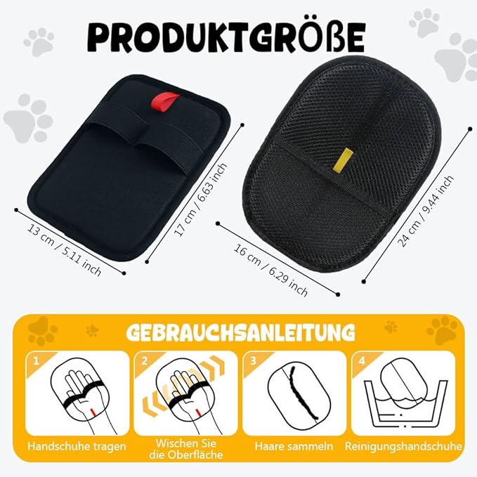 Electrostatic Gloves for Pet Hair Removal, Electrostatic Pet Hair Removal Gloves Brush for Pets Hair, Reusable Cats & Dogs Grooming Gloves for Hair Removal (Yellow*C, 3)