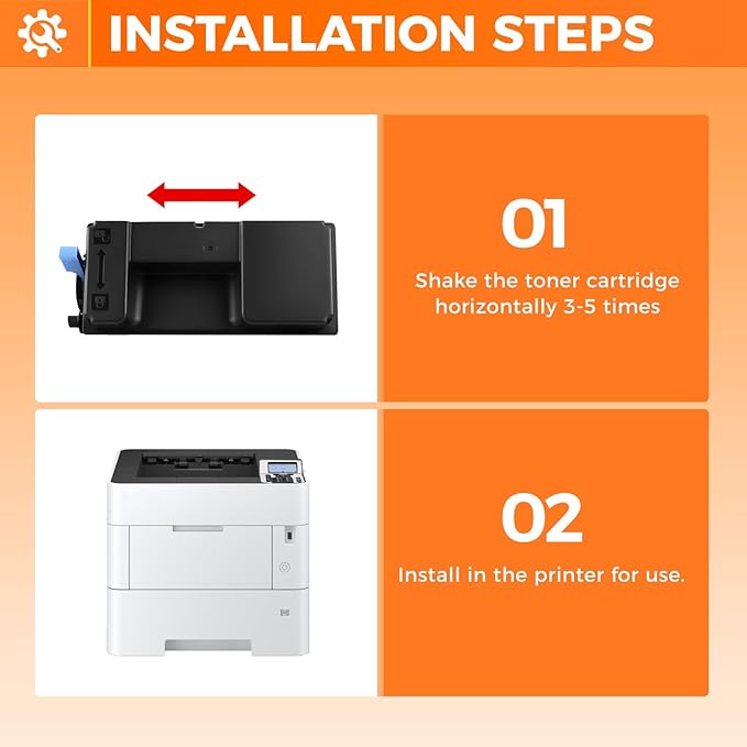 TK-3432 TK3432 Toner Cartridge Black 2-Pack High Yield with Chip Replacement for Kyocera TK-3432 1T0C0W0US0 Compatible with Kyocera ECOSYS PA5500x MA5500ifx Laser Printers,21,000 Pages Monochrome Ink