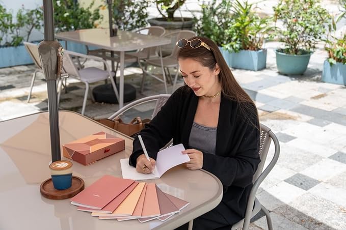 Notebook Journal (8 Pack), A5, 5.5 x 8 in, Cute Soft Paper Cover Notebook Set, Thin Writing Journal for Travel, Meditation, Wedding and Dream Journals, Lightweight Lined Paper Diary, 60