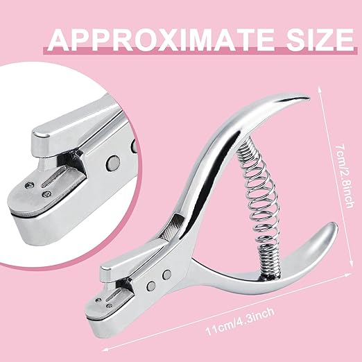 Rongon Pattern Notcher Paper Hole Punch Designer Tailor Sewing Plier with Spring Pattern Making Tool for Leathercraft, Paper Art, DIY Projects Design Edge Tool, Ergonomic Grip（1Pc）