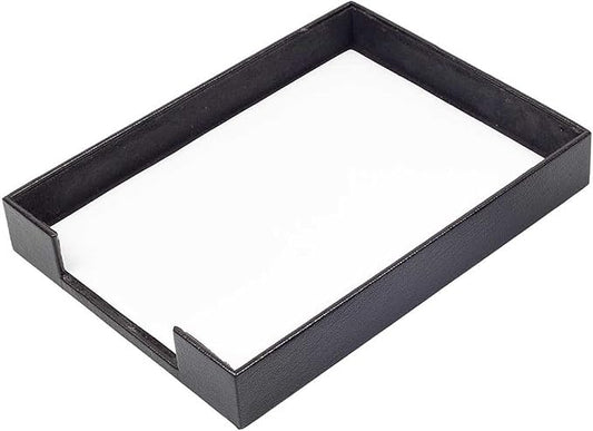 Leather Document Tray - Desk Organizer-Office Accessories - Desk Accessories-Office Supplies - Office Organizer - Office Gifts (Black)