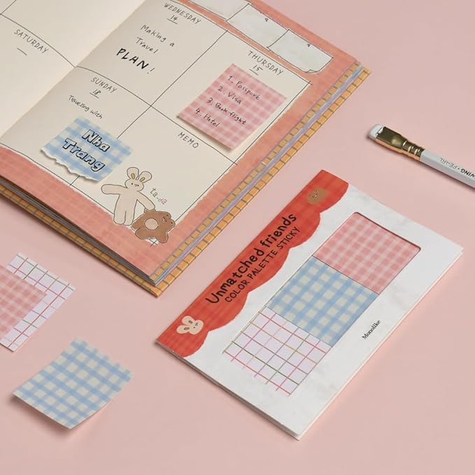 Monolike Color Palette Sticky Unmatched Friends A Set 4p - Self-Adhesive Memo Pad 30 Sheets