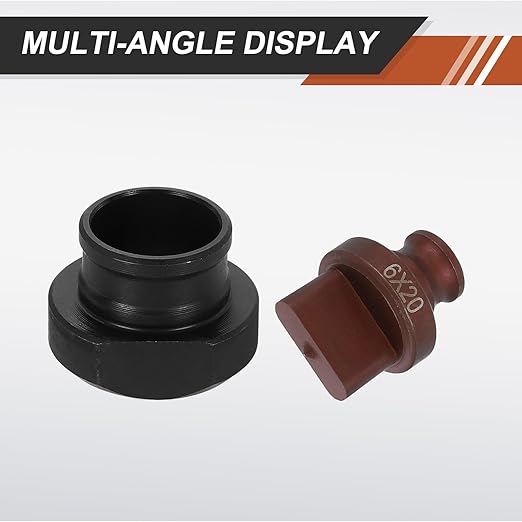 HARFINGTON Hydraulic Hole Punch Die 6x20mm Oval Hole 40Cr Steel Electric Punching Kit for MHP-20 JP-20 Electric Punching Machine, Burgundy & Black