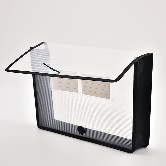 Expanding File Folder Document Organizer with Elastic Cord & Button Closure, Letter Size, 2.8" Expansion, Letter A4 Expandable File Folder for Home School Office Organization, 5 Pack