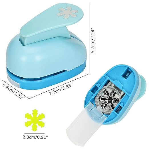 Craft Punches 8 Pack with 6 Sticker Paper, 1inch Hole Punch Shapes Medium Paper Shape Punches for Paper Craft DIY Scrapbooking