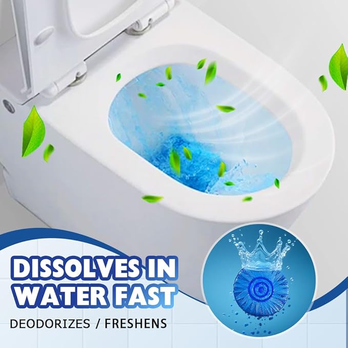 Automatic Toilet Bowl Cleaner, 2025 New Toilet Cleaning Tablets, Long Lasting Tank Cleaner for Bathroom, Convenient Blue Deodorizer, Easy Flush Cleaner Tablets for Home (20)