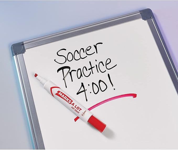 Avery 24409 Marks-A-Lot Desk-Style Dry Erase Marker, Chisel Tip, Assorted, 4/Set