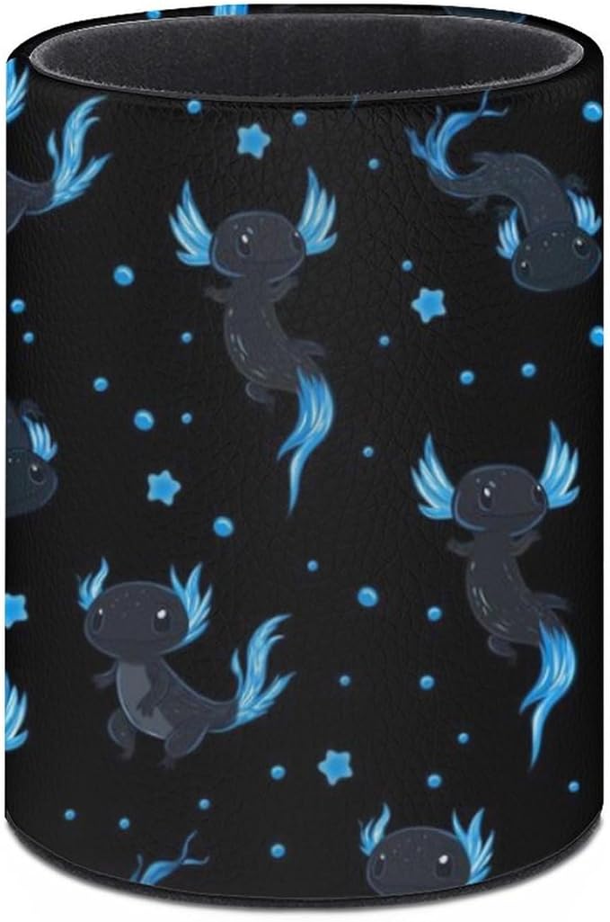 Cute Axolotls Pen Holder Pencil Organizer Cute Pencil Cup Desk Decor Makeup Brush Holder PU Multifunctional Office Suppliesfor Home Classroom School