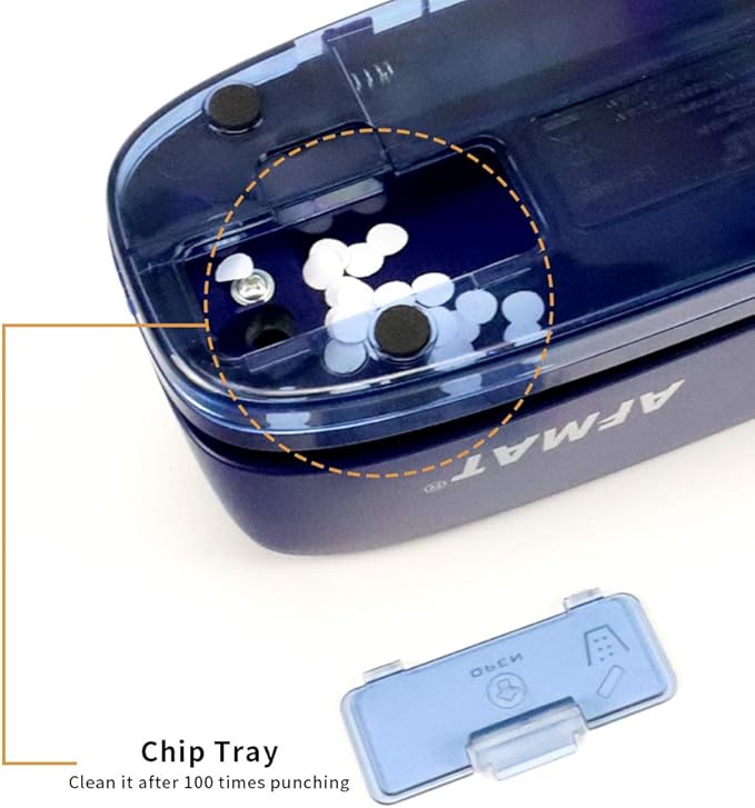 AFMAT HP07 Electric 3 Hole Punch, 3 Hole Puncher Heavy Duty, 20-Sheet Punch Capacity, AC or Battery Operated, Effortless Punching, Long Lasting Paper Puncher for Office, School, Studio, Blue