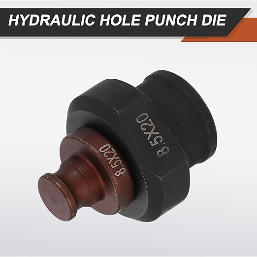 HARFINGTON Hydraulic Hole Punch Die 8.5x20mm Slotted Hole 40Cr Steel Electric Punching Kit for MHP-20 JP-20 Electric Punching Machine, Burgundy & Black