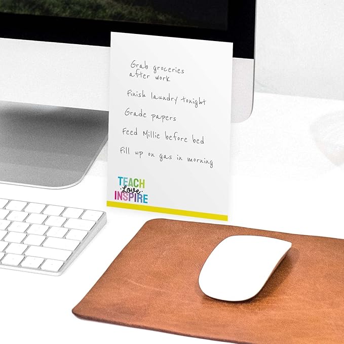 Colorful Teacher Sticky Note Pads / 4" x 6" Repositionable Classroom Sticky Notes / 50 Sheets Per Pad/Set of 5 Designs/Made in USA