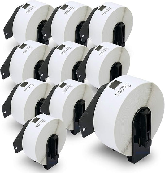 BETCKEY - Compatible Address Labels Replacement for Brother DK-1201 (1.1 in x 3.5 in), Use with Brother QL Label Printers [10 Rolls/4000 Labels]
