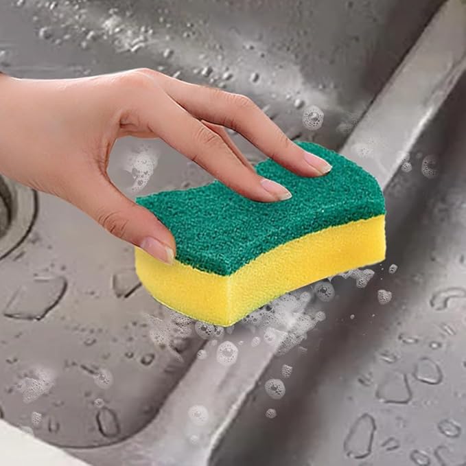 Codian 24 Pack Kitchen Cleaning Sponges Heavy Duty Scrub Sponges for Grease & Stains, High-Density Durable Dishwashing Scrubber Pads, Non-Scratch Sponge for Dishes/Countertops/Utensils