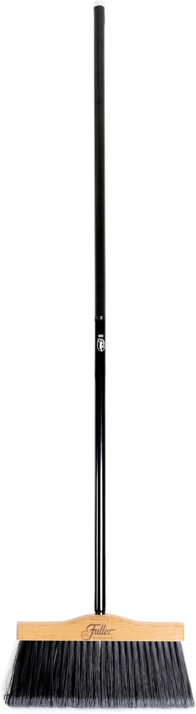 Fuller Brush 12-Inch Maple Wood Broom with 2 Piece Black Steel Threaded Handle for Indoor and Outdoor Cleaning on Hard Floors, Tile, Concrete, and Garage Surfaces