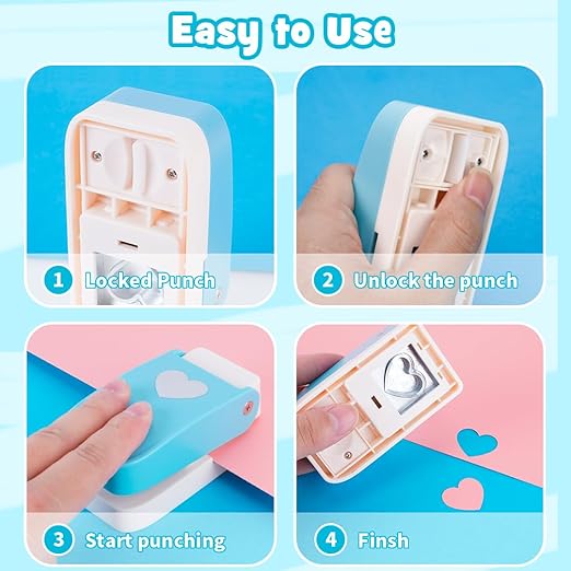 UCEC Heart Hole Punch 1 Inch, Heart Punches for Paper Crafts, Handmade Craft Paper Punch Shaped Hole Punch, Craft Lever Punch for Tags Cards Scrapbooking Home School Office Supplies