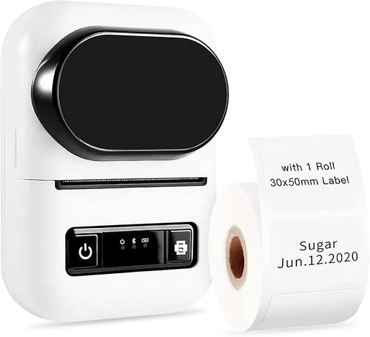Bluetooth Label Maker Machine with Tape, Barcode Label Printer, Portable Thermal Label Printer for Small Business, Office, Home, Kitchen, School