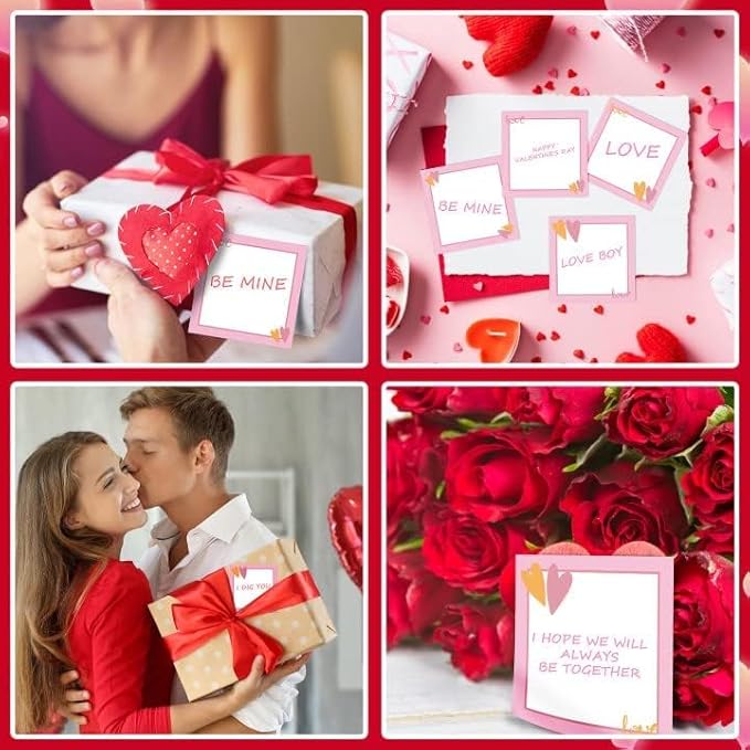 9 Pieces Valentine's Day Sticky Notes Valentine Heart Sticky Notes Self-Adhesive Note Pads Sticky Memo Notes for School Office Home Supplies Students Teachers Present Valentine's Day
