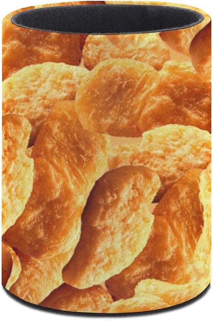 Chicken Nuggets Pen Holder Pencil Organizer Cute Pencil Cup Desk Decor Makeup Brush Holder PU Multifunctional Office Suppliesfor Home Classroom School