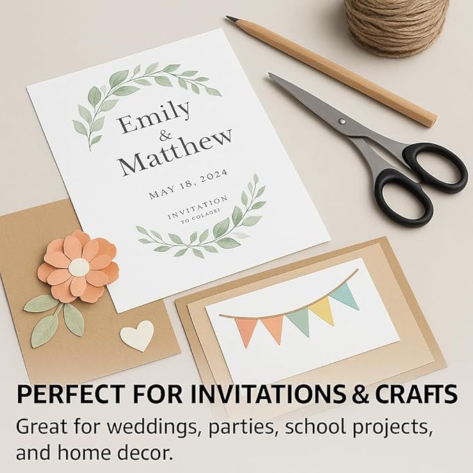 Veritas White Cardstock Printer Paper, 8.5” x 11” Letter Size, Heavyweight Card Stock, 110lb/199gsm, 100 Sheets, Thick Cardstock for Copy, Business Cards Making, Office Printing, Made In USA