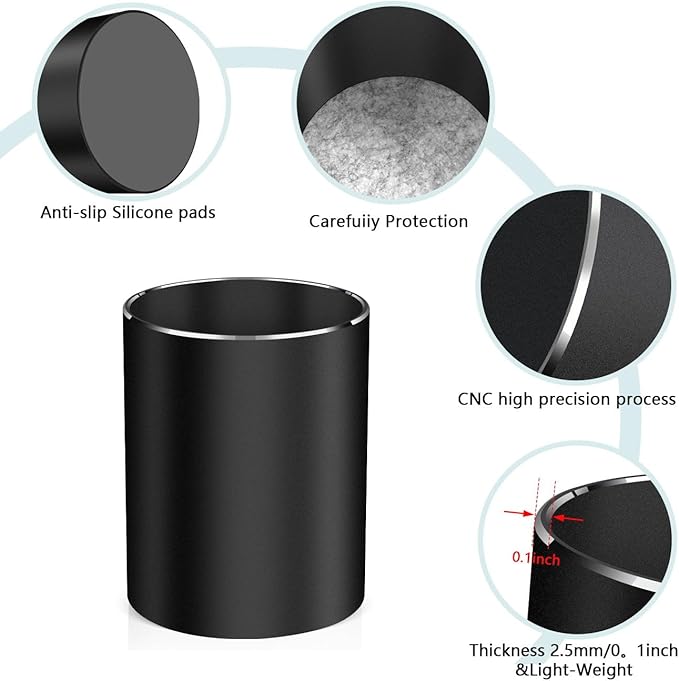 Pen holder, aluminum alloy waterproof pen holder, desktop simple and modern minimalist, multifunctional office supplies for families, kids and schools