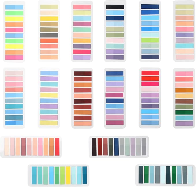 3200Pcs Sticky Tabs Book Tabs, Translucent Sticky Notes, Repositionable Annotation Tabs, Morandi Book Flags Marks, Writable File Folder Labels, Page Tabs, File Index Tabs (3200)