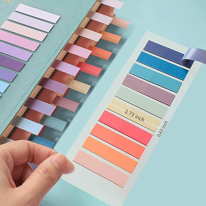 3200Pcs Sticky Tabs Book Tabs, Translucent Sticky Notes, Repositionable Annotation Tabs, Morandi Book Flags Marks, Writable File Folder Labels, Page Tabs, File Index Tabs (3200)