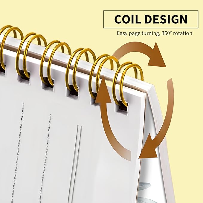 Spiral Journal Notebook, Hardcover Lined Journal for Women, Medium 6 x 8.4 in, 120 Pages Thick Paper, College Ruled Notebook for Writing, Work, Office, and School,Watercolor Green Gold Branches