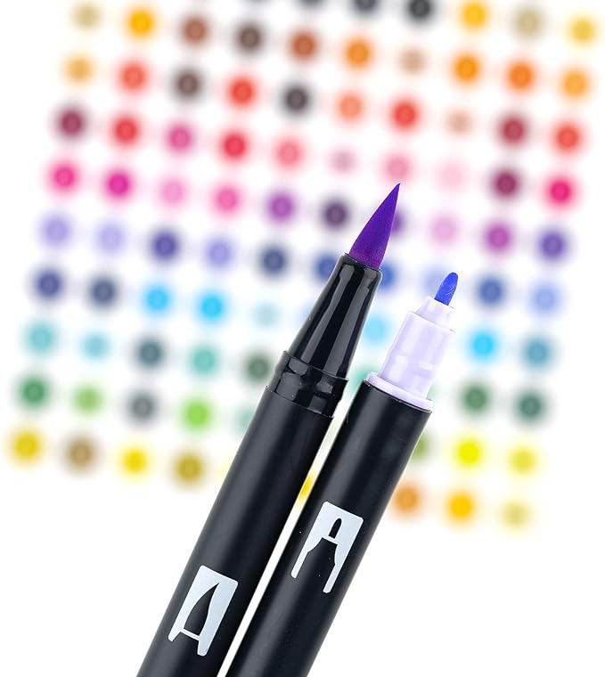 Tombow 56187 Dual Brush Pen Art Markers, Pastel, 10-Pack. Blendable, Brush and Fine Tip Markers