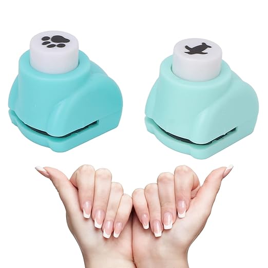 2Pcs Mini Shape Punches DIY Punching, Paper Punch Machines Drill Punch Craft Set Mini Paper Hole Punch Penguin Bear Shapes Punches for Paper Craft DIY Scrapbooking Supplies