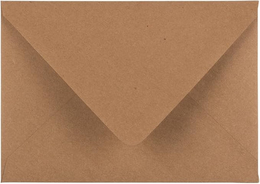 JAM PAPER A7 V-Flap Invitation Envelope - 5 1/4 x 7 1/4 - Brown Kraft Paper Bag Recycled - 100/pack