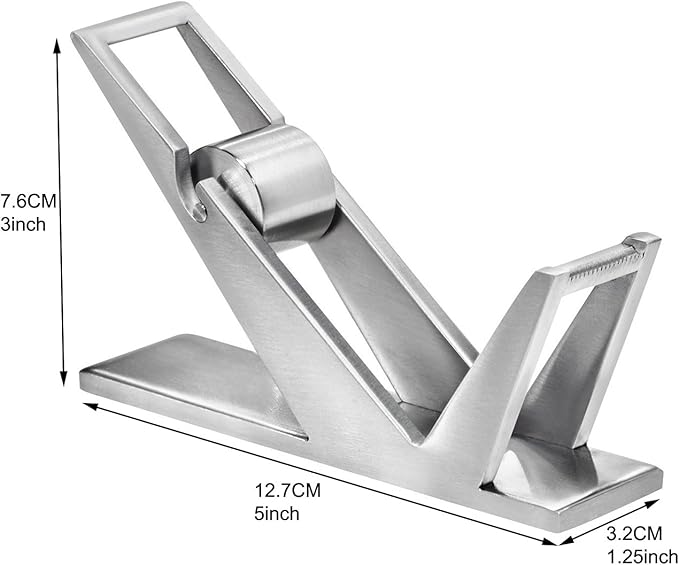 Patented Modern Art Tape Dispenser St202 Stainless Steel Silver Color High-end Desk Accessory Office Organizer Adhesive Transparent Cutter Holder Christmas Fathers Valentines Day Gift.