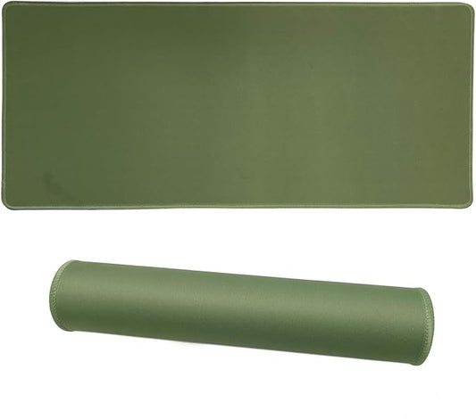 Large Gaming Mouse Pad, Non-Slip Rubber Base, [27.5x11.8IN] Computer Desk Mat for PC, Mac, Laptop - Stitched Edges and Smooth Surface for Office, Home, Work-70x30 OlivegreenJ
