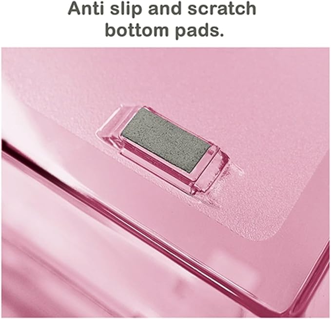 Acrimet Facility 3 Tier Letter Tray, Side Load, Letter Size/A4, Desktop File Organizer, Plastic (Clear Pink Color)