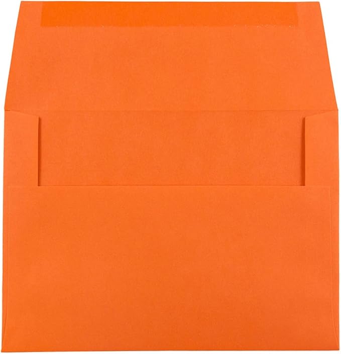 JAM PAPER A6 Colored Invitation Envelopes - 4 3/4 x 6 1/2 - Orange Recycled - 50/Pack