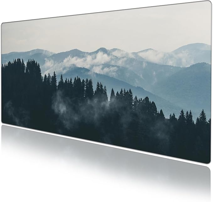 Forest Desk Pad Protector, Stitched Edges Mouse Pad, Large Office Desk Mat, Non-Slip Desk Blotter, Laptop Desk Pad, Desk Writing Pad for Office and Home (31.5" x 15.7")