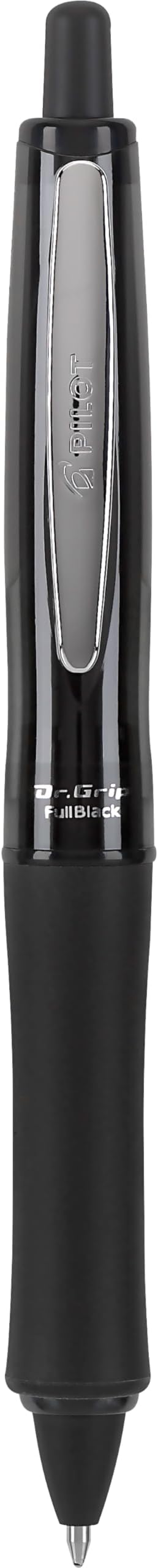 PILOT Dr. Grip FullBlack Refillable & Retractable Gel Ink Rollerball Pen, Medium Point, Black Ink, Single Pen (36193)- Ideal for School, Journaling & Office Writing