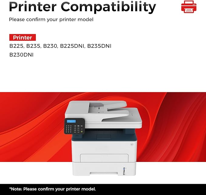 006R04400 High-Yield Toner Cartridge B230 B225 B235 Black 2-Pack with New chip Replacement for Xerox 006R04399 Toner Compatible with Xerox B225 B235 B230 B225DNI B235DNI B230DNI Printer Ink All-in-One